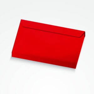 Koperty standardowe DL - 110mm x 220mm / Czerwone 80g